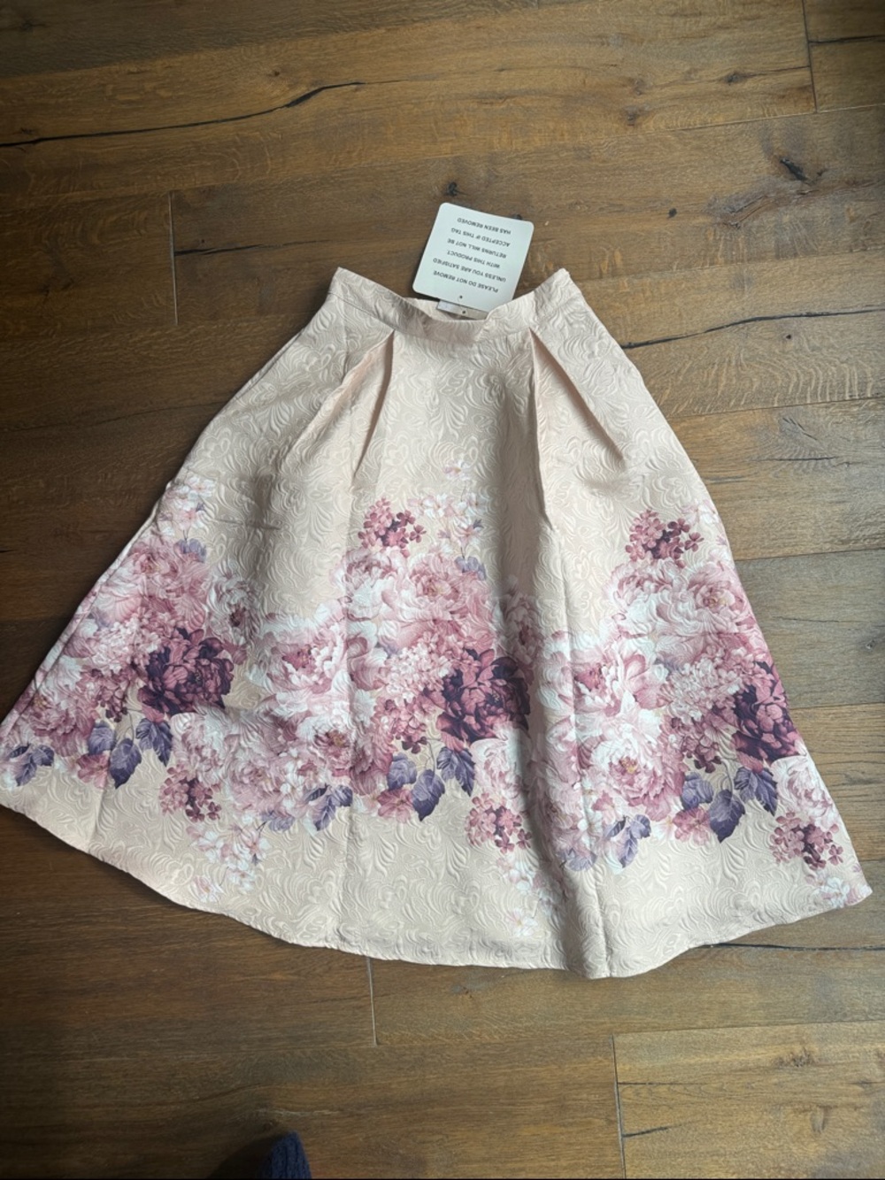 Chicwish Blush Pink Floral A-Line Midi Skirt - Picture 3 of 8